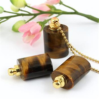 Tygrysie oko zawieszka perfumetka z odkręcanym korkiem 30x18mm