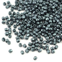 Fire Polish 2mm Alabaster Pastel Dark Grey [80szt]
