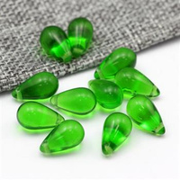 Kropla szklana zielona 15x9mm [6szt]