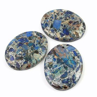 Jaspis lazurowe wybrzeże zawieszka owal niebieski 45x35mm