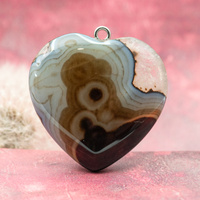 Zawieszka agat serce 40x40mm