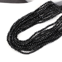 Turmalin czarny kula fasetowana 2mm [sznur 39cm]