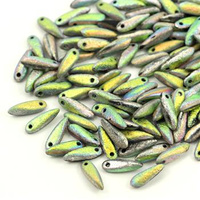 Dagger Etched Jet Full Vitrail 3x10mm [20szt]