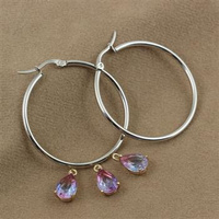 Baza kolczyka stal szlachetna bigle koła srebrne 40mm [para]