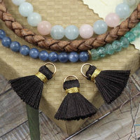 Chwost wiskozowy ciemny brązowy z ogniwem 20x6mm