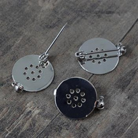 Baza broszki okrągła srebrna 18mm