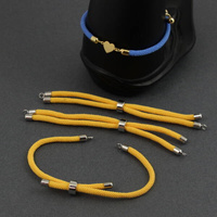 Zapięcie regulowane / przesuwane sznurkowe żółte do bransoletki 10cm SR