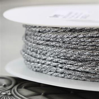Sznurek skręcany metalizowany srebrny 3mm Pega [1 metr]