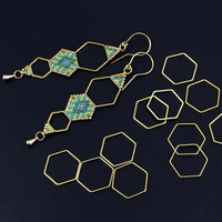 Geometrix metalowa baza - sześciokąt złoty 20x18mm [10szt]