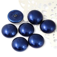 Glass Pearl Cabochon Midnight Blue 18mm