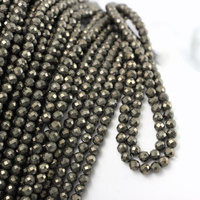 Piryt złoty kula fasetowana 3mm [sznur 39cm]