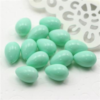 Koralik szklany kropla miętowa 13x9mm