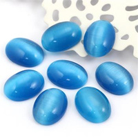 Kaboszon kocie oko owal niebieski 20x15mm