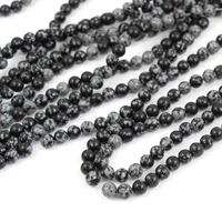 Obsydian śnieżny kula gładka 6mm [sznur 39cm]