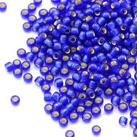 Toho Round 8/0 Silver-Lined Frosted Dark Sapphire [10g]