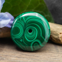 Zawieszka malachit naturalny donut 34mm ze skazą