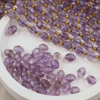 Ametyst oliwka fasetowana 8x6mm