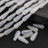 Agat biały kropla gładka 16x6mm