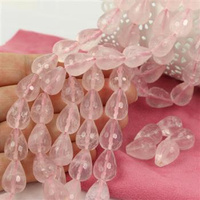 Kwarc różowy kropla fasetowana 16x12mm