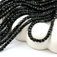 Turmalin czarny kostka fasetowana 3mm [sznur 39cm]