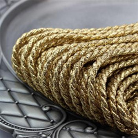 Sznurek skręcany metalizowany złoty 4mm Pega [1 metr]