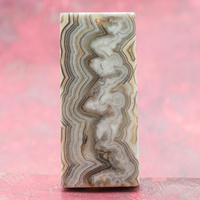 Zawieszka agat koronkowy prostokąt 60x26mm