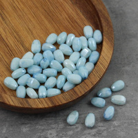 Kryształek szklany kropla fasetowana marmurek niebieski luster 9x6mm