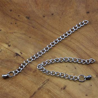 Łańcuszek przedłużka z kroplą do naszyjnika srebrna stal szlachetna 8cm