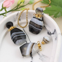 Sardonyks zawieszka perfumetka z odkręcanym korkiem 36x18mm