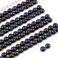 Perła czarna do połowy wiercona 5,5-6mm [para]