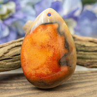 Kaboszon zawieszka agat łezka 49x35mm