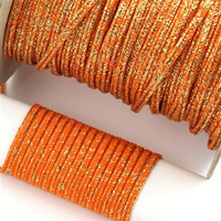 Sznurek sutasz POLSKI 3mm melanż pomarańczowy + złoty [1metr]