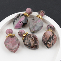 Rodonit zawieszka perfumetka z odkręcanym korkiem 37x20mm