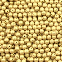 Round Beads Powdery - Light Gold 6mm [20szt]