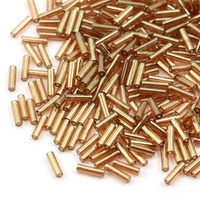 Miyuki Bugle #2 Peach Topaz Gold Luster 6mm [5g]