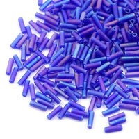 Miyuki Bugle #2 Matted Transparent Cobalt AB 6mm [5g]