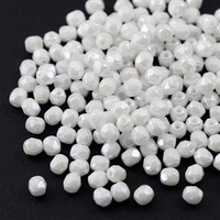 Fire Polish 4mm White Alabaster Sphinx [20szt]