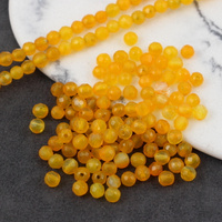Agat brazylijski kula fasetowana żółta 4mm [10szt]