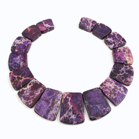 Jaspis lazurowe wybrzeże baza naszyjnika fioletowa [15 kamieni]