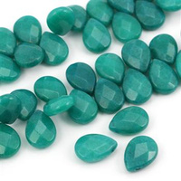 Jadeit łezka fasetowana zielona 18x13mm