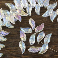 Listek szklany crystal AB 18x8mm [4szt]