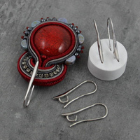 Bigle metalowe otwarte srebrne łezka 24x8mm [1 para]