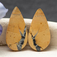 Kaboszony jaspis maligano 27x14x3mm [para]