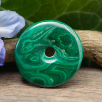 Zawieszka malachit naturalny donut 32mm ze skazą