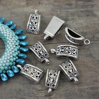 Krawatka metalowa ozdobna srebrna 20x10mm