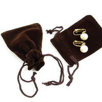 Woreczek z weluru brązowy 7x5cm