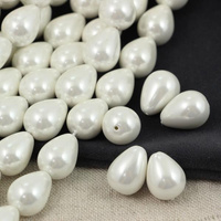 Perła seashell kropla biała 14x10mm