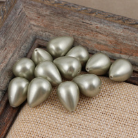 Perła seashell kropla szara 18x13mm