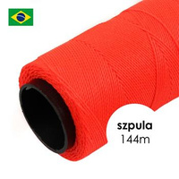 Sznurek do makramy brazylijski woskowany Neon Orange 1mm [szpula 144m]