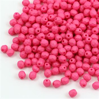 Fire Polish 4mm Fuchsia Neon Silk Matted [20szt]